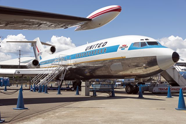 Boeing 727-100 (N7001U) - On display at the Museum of Flight Airpark next to CF-TGE.  This was the prototype Boeing 727 that was delivered to United Air Lines; Boeing did not retain it as a flight test aircraft.  It remained with the airline for its entire 27-year career, having flown 64,495 hours, made 48,060 landings and carried around three million passengers.  After making its last revenue flight in 1991, the 727 finally flew to the Museum in March 2016.