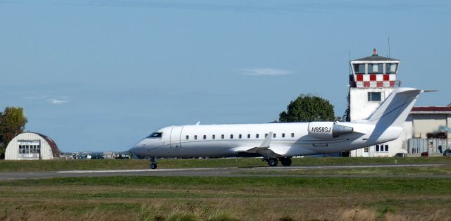 Canadair Regional Jet CRJ-200 (N858SJ) - Heading for a departure is this 2006 Canadair Regional Jet 200ER in the Autumn of 2023.