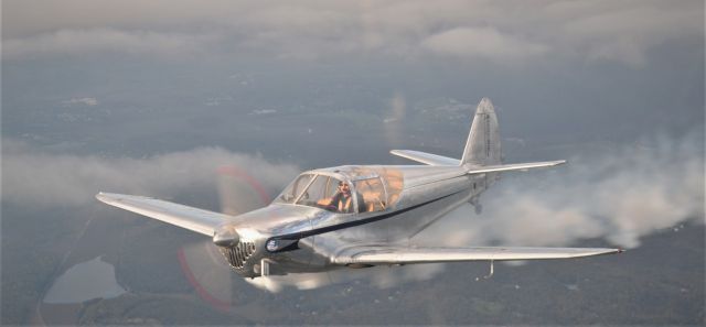 TEMCO Swift (N3796K) - Air show smoke on in formation with Citabria over Connecticut 