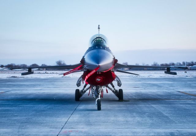 Lockheed F-16 Fighting Falcon (89-2138) - 138th FW F-16C Block 42 with HAVE GLASS paint at KGRB.  Aircraft was there with three others from the 138th FW to perform the flyover for the Packer game.