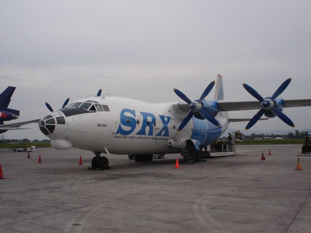 Antonov An-12 — - An 12 waiting to be off loaded in Guadlajara, Mexico during an AOG recovery flight.