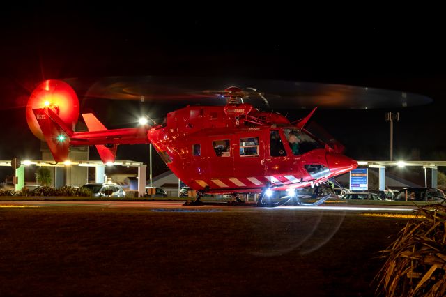NUSANTARA NBK-117 (ZK-IME) - Seconds before liftoff from the Southland DHB heliport.