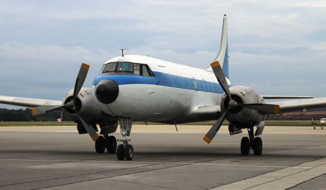 CONVAIR CV-340 Convairliner (N24DR) - A 1957 model Convair 440 (according to the FAA Registry) on the ramp under overcast at Huntsville Executive Airport, Meridianville, AL - November 1, 2017.