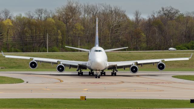 Boeing 747-400 (N415MC) - Polar Air Cargo 238 Heavy vacating the runway at CVG.