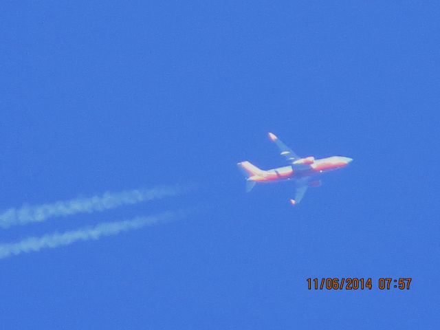 BOEING 737-300 (N625SW) - Southwest Airlines flight 310 from OKC to MDW over Southeastern Kansas at 36,000 feet.