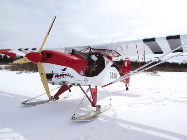 SKYFOX Impala (C-FDVB) - Nicely finished Kitfox running on skis for a fly-in event at a frozen Camden Lake, near Yarker, Ontario, Canada on March 3rd, 2013