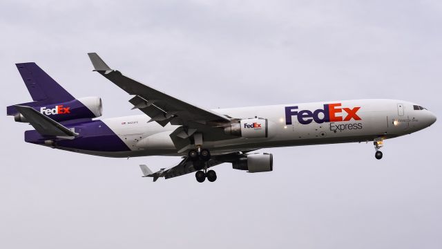 Boeing MD-11 (N623FE) - Arriving from Memphis during dark and stormy conditions.