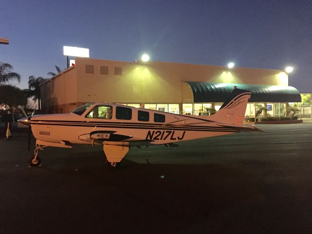 Beechcraft Bonanza (36) (N217LJ) - 12 FEB 2016. Arriving from a ferry flight from Germany.