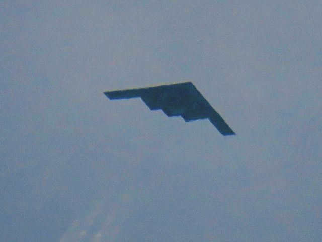 Northrop Spirit (88-0328) - Flying high over Baxter Springs Kansas (78KS) in Southeast heading East towards Joplin Missouri.