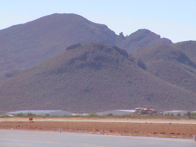 Cessna Skylane (N1672R) - Mickey Mouse mountain from tarmac at Guaymas.