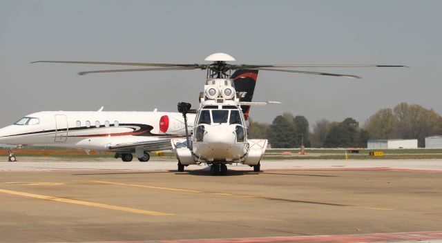 Eurocopter Super Puma (EC-225) (N554AC) - A 2011 model (serial number 2818) Eurocopter EC225 LP Super Puma taxiing on the ramp at Northwest Alabama Regional Airport, Muscle Shoals, AL - March 20, 2024.