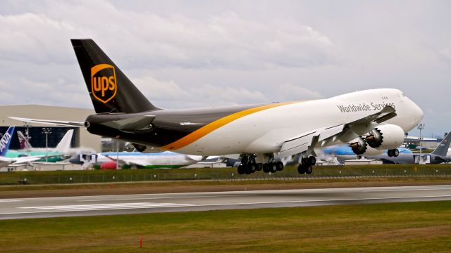 BOEING 747-8 (N626UP) - BOE689 on short final to Rwy 16R to complete a flight test on 3.5.21. (ln 1563 / cn 65781).