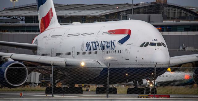 Airbus A380-800 (G-XLEG) - British Airways Airbus A-380 G-XLEG taxiing for departure from SFO