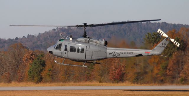 Bell UH-1V Iroquois (02-2306) - A Bell TH-1H Iroquois of the USAF Air Education and Training Command departing Northeast Alabama Regional Airport, Gadsden, AL - afternoon, November 30, 2021.