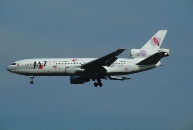 McDonnell Douglas DC-10 (JA8547) - Final Approach to Narita Intl Airport Rwy34L on 1997/02/01 " JAZ Resort Express c/s "