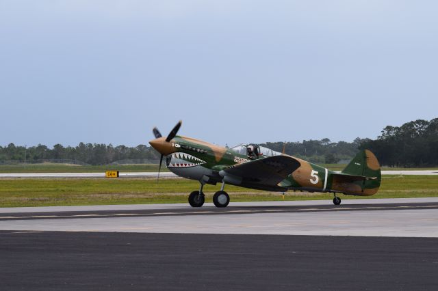 CURTISS Warhawk (NL40PN) - MSN33109 Preparing for takeoff to join AF01050 F16 for Heritage Flight Vero Beach Airshow 21APR18