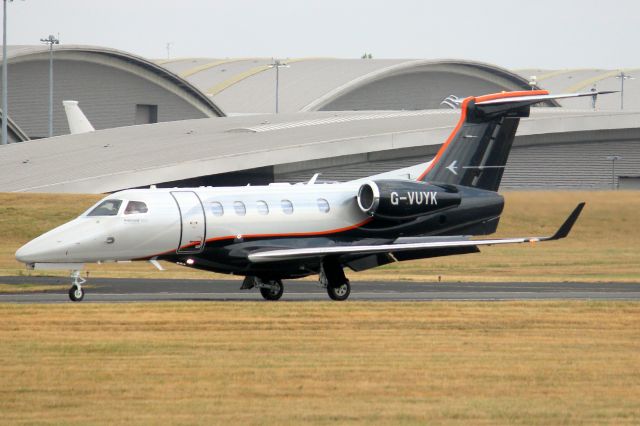 Embraer Phenom 300 (G-VUYK) - SaxonAir Phenom landing on rwy 24 on 20-Jul-22 visiting on a round trip from EGPE as SXN1V.