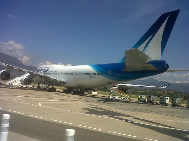 Boeing 747-200 (F-GTUI) - Aéroport dAjaccio début Aout 2014