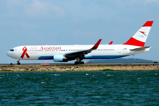 BOEING 767-300 (OE-LAY) - AUA 89 continuing on to Newark after being diverted from Vienna due to weather.