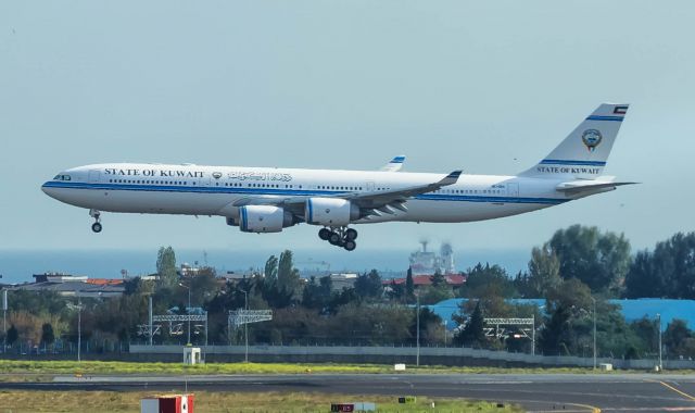 Airbus A340-500 (9K-GBA) - Very rare visitor, landing in Istanbul.