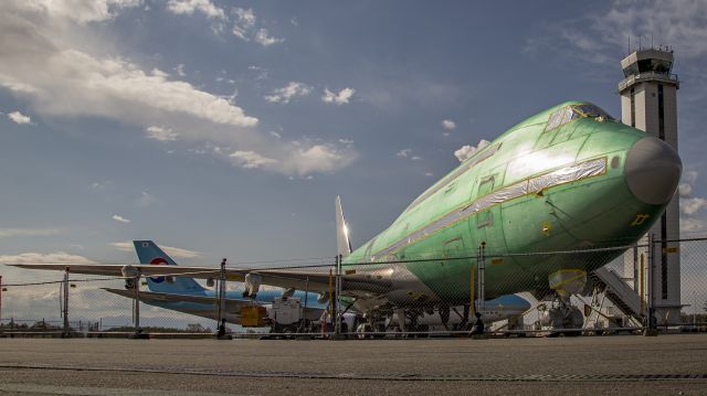 HL7629 — - An unfinished 747-8F in the foreground of a Korean Air Cargo 747-8F nearly ready for delivery at Boeing's Paine Field, Everett, Washington facility