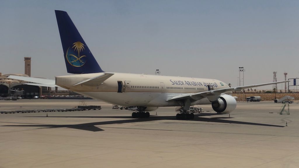 BOEING 777-300ER — - Saudia 777-300ER at remote stand in Riyadh 