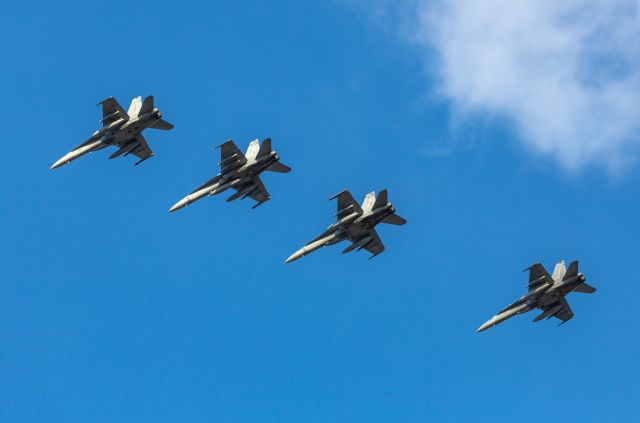 McDonnell Douglas FA-18 Hornet (16-4702) - Returning from a training sortie near Niigata.