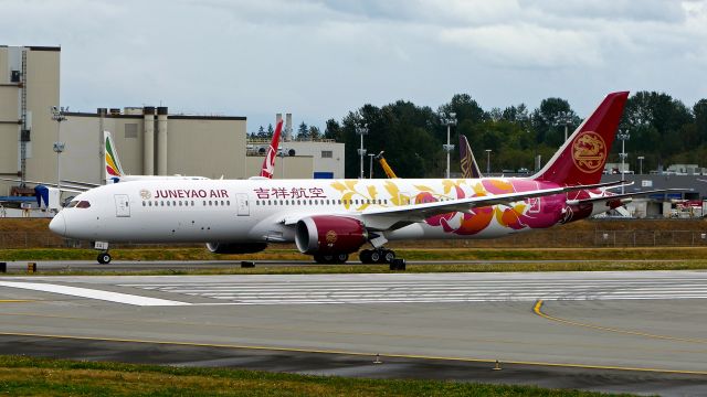 Boeing 787-9 Dreamliner (B-20EQ) - BOE987 waits permission to taxi onto Rwy 16R for an RTO check on 8.21.20. (ln 1009 / cn 65431).