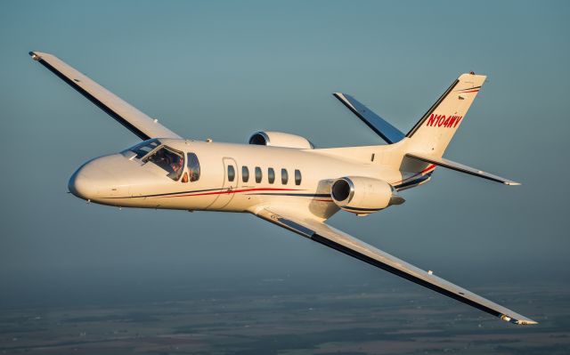 Cessna Citation II (N104WV) - Over Lake Granger, TX.  Pilot is Tim Hardage. Co Pilot is Larry Wood. Photo by Glenn Watson, Mach Point One Aviation.