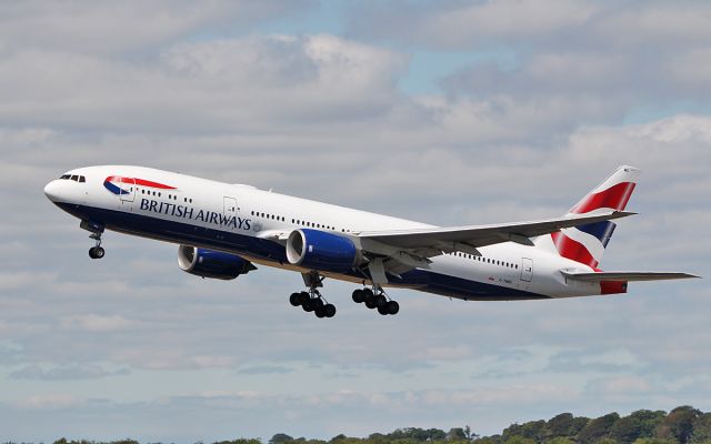 Boeing 777-200 (G-YMMO) - british airways b777-236er g-ymmo dep shannon after wifi fitting 13/7/18.