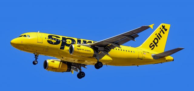 Airbus A319 (N523NK) - N523NK Spirit Airlines Airbus A319-132 s/n 2898 - Harry Reid International Airport KLASbr /Photo: TDelCorobr /September 7, 2023