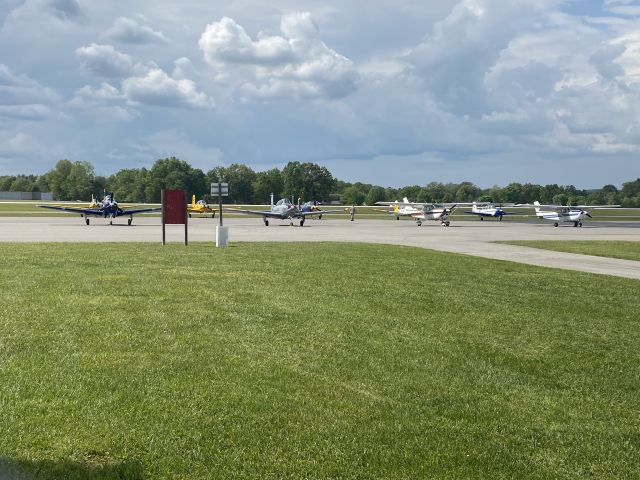 Beechcraft Mentor — - Date Taken: May 11, 2023br /Six T-34s sitting on the ramp with a Cessna 172 and a Cessna 182.