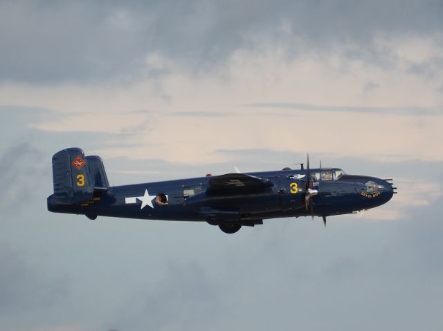 North American TB-25 Mitchell (N9643C) - B25 Departing Tyler Pounds Field, Tyler, Texas, July 2, 2021.  Historic Aviation Museum Airshow