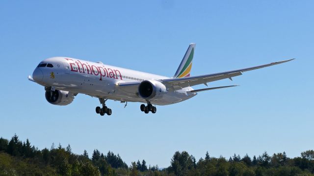 Boeing 787-9 Dreamliner (ET-AYC) - BOE106 on final to Rwy 34L to complete a flight test on 9.28.20. (ln 1005 / cn 65091).