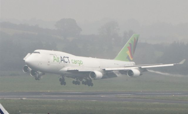 Boeing 747-400 (TC-ACG) - AirAct cargo b747-481(bdsf) tc-acg landing at shannon from istanbul just as the fog clears 15/10/20.