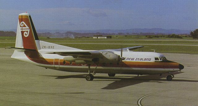 FAIRCHILD HILLER FH-227 (ZK-BXE) - scanned from postcardbr /air new zealand