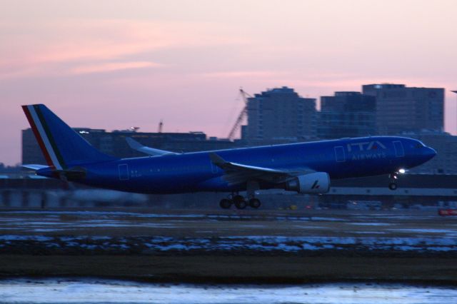 Airbus A330-200 (EI-EJO) - ITA Airways A332 departing Boston Logan for Rome on March 2, 2022.