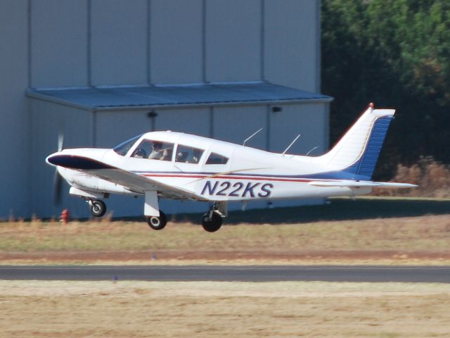 Piper Cherokee Arrow (N22KS) - Departing runway 20 at KJQF - 12/14/12