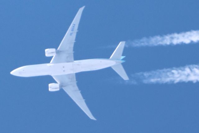 Boeing 777-200 (HL8044) - HL8044 Boeing B-777 F. Korean Air KE8250 De New York JFK. Vers Seoul INC. Altitude 10973 Mètres. Vitesse 854 KM/H. Survolant la ville de Lavaltrie QC. Le 15-05-2025 à 16:52.