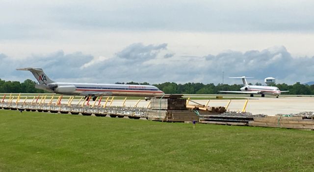 McDonnell Douglas MD-82 (N7514A) - Two American MD-82s at once at GSP! An extreme rarity!