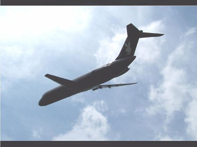 McDonnell Douglas DC-9-30 (N950PB) - Air to air in-flight of the "Black Bunny" over San Diego