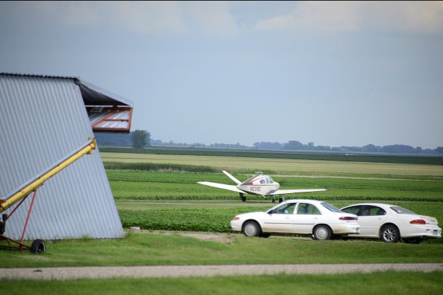 Beechcraft 35 Bonanza (N5316E) - Taxiing for departure at the family farm near Sutton, ND