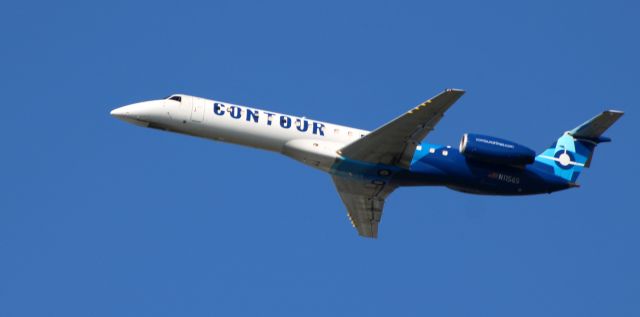 Embraer ERJ-145 (N11565) - Shortly after departure is this 2002 Contour Aviation Embraer 145LR in the Autumn of 2023.