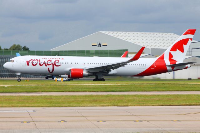 BOEING 767-300 (C-FMWQ) - Our new Air Canada Rouge flight off to YYZ. Great to see Air Canada back in MAN again, even if it is only with their low-cost arm. Hopefully this will quickly move to being a full-service AC flight!