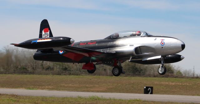 Lockheed T-33 Shooting Star (N133CN) - A Canadair CT-133 Silver Star departing Runway 1 at Sonny Callahan Airport, Fairhope, AL, during the Classic Jet Aircraft Association 2020 Jet Blast - morning of March 7, 2020.