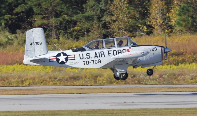 N3799G — - A T-34A Mentor departs Falcon Field in Peachtree City, Ga. The plane belongs to Cactus Air Force Wings & Wheels Museum in Carson City, NV.