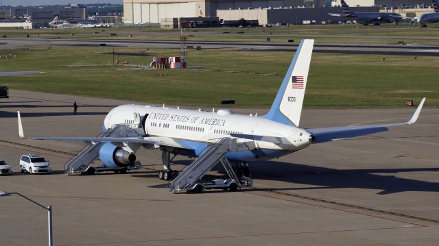 N80001 — - Air Force two sits on the ramp waiting to take mike pence home!