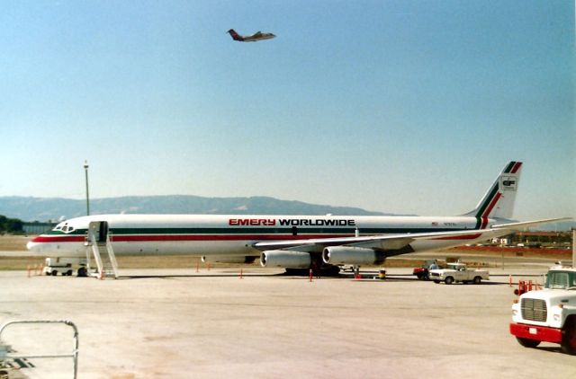 Cessna Citation II (N797AL) - KSJC- 1989 photo of a Emery Worldwide at the Cargo ramp in the north end of San Jose Airport not very hi-tech. Date apprx