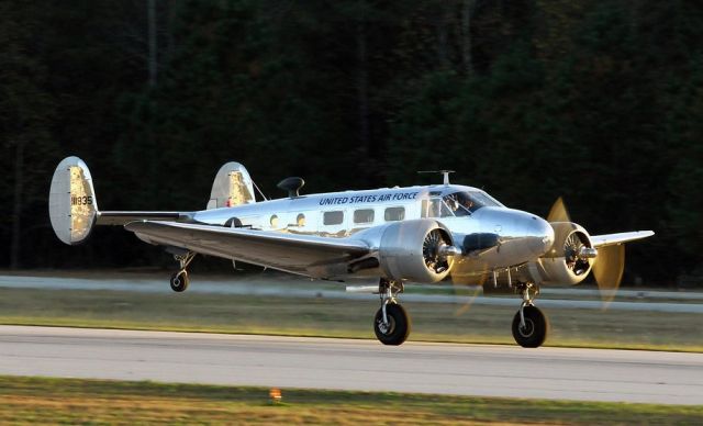 N213DE — - A 1942 Beech C-45H heads down runway 31 at Falcon Field-Peachtree City, Ga.