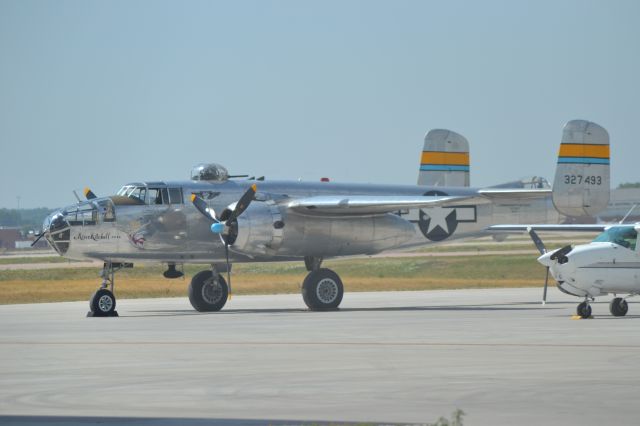 N27483 — - North American B-25J "Miss Mitchell" sitting on the tarmac in KFSD - 7-17-2012